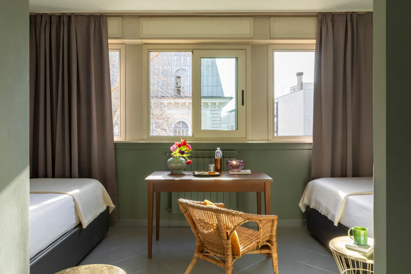 Vista generale della camera family con due letti singoli - Hotel Marisa, BZAR hotels a Roma - Vista 4